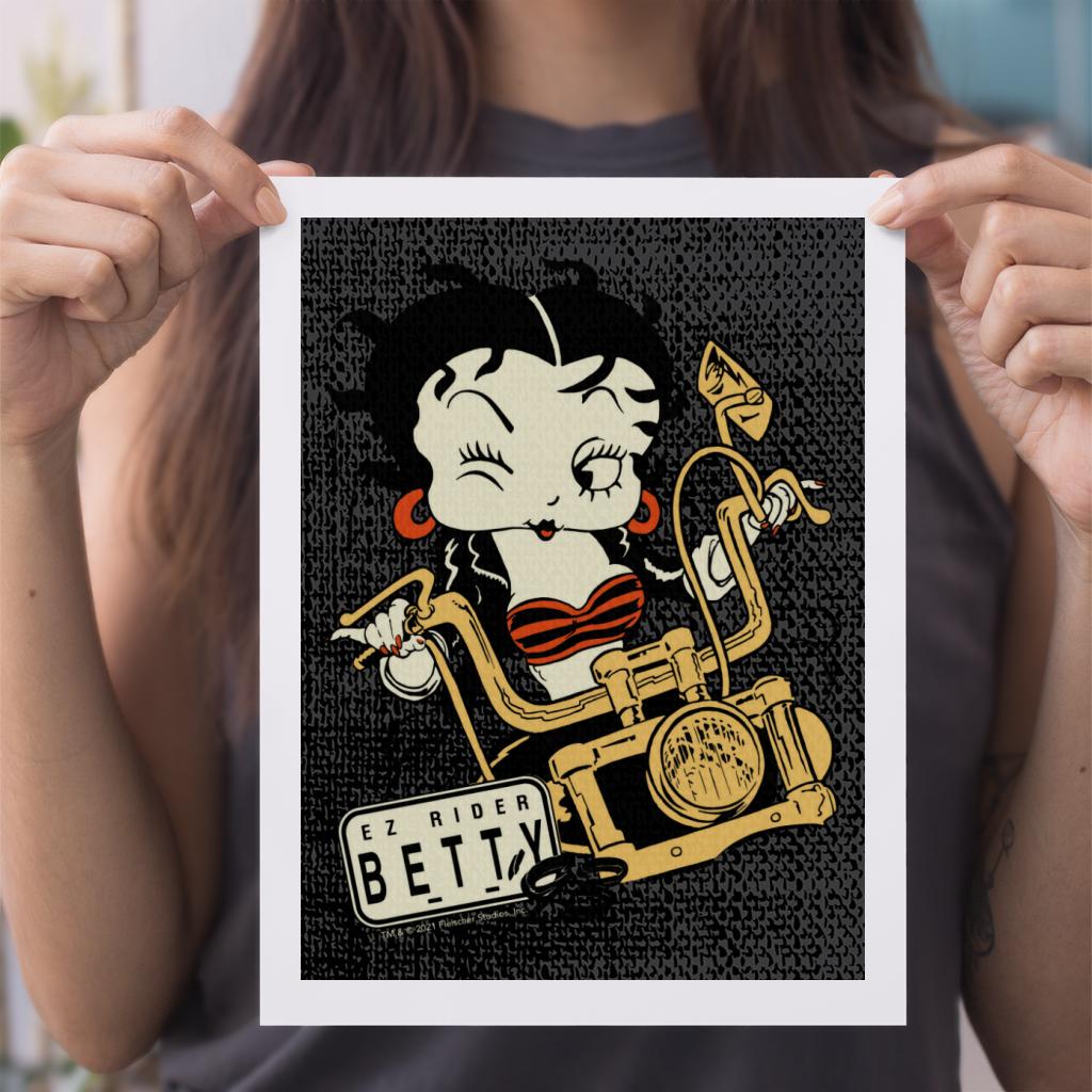 Betty Boop Ez Rider Betty A4 Print-Betty Boop Shop