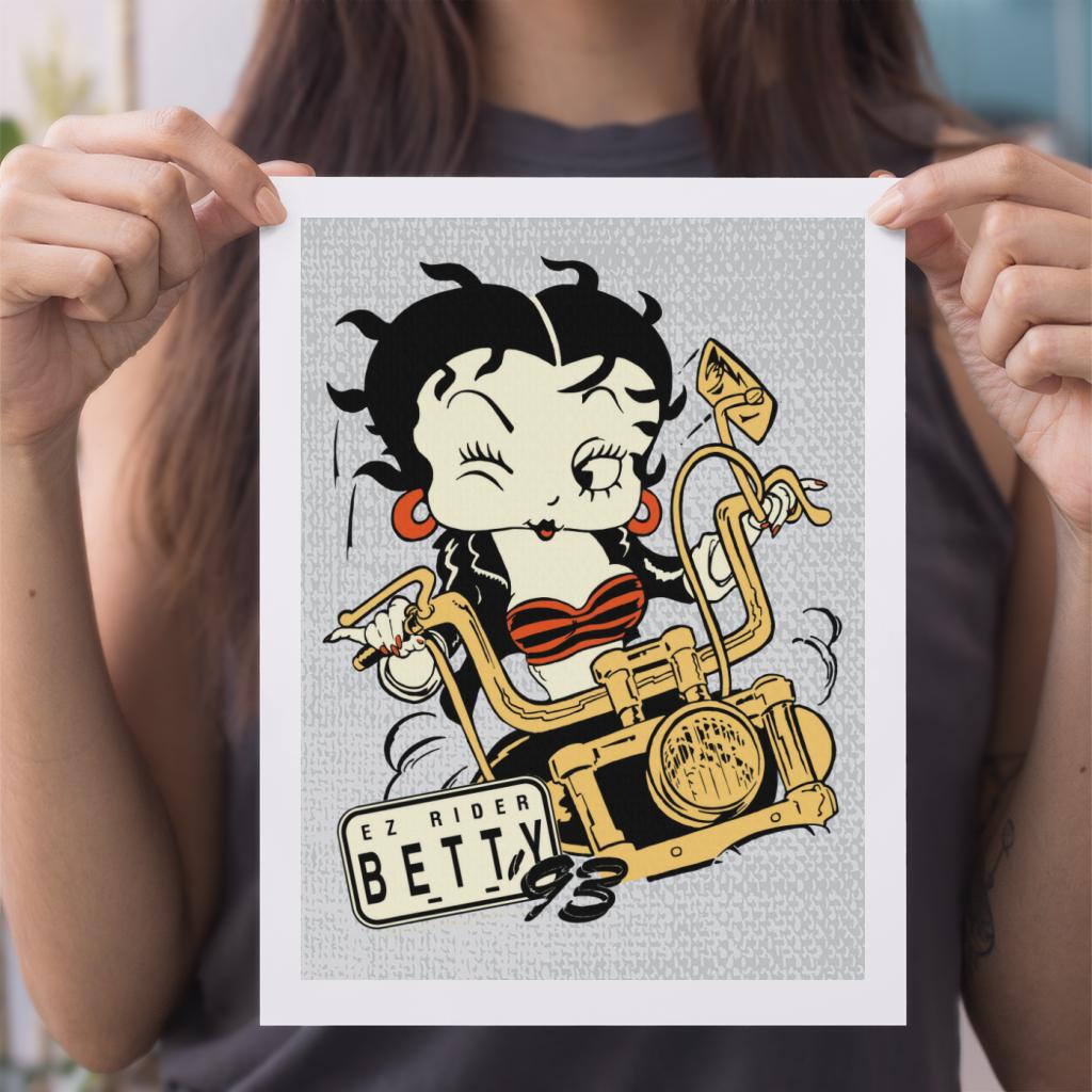 Betty Boop Ez Rider Betty A4 Print-Betty Boop Shop