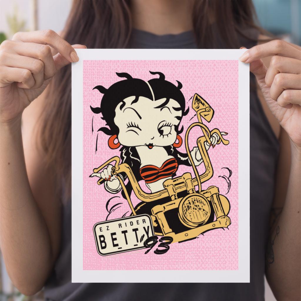Betty Boop Ez Rider Betty A4 Print-Betty Boop Shop