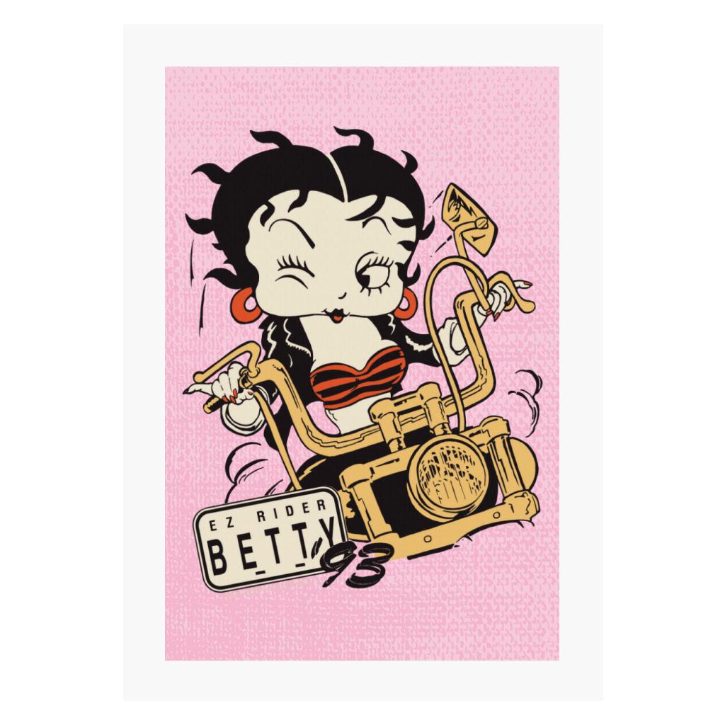 Betty Boop Ez Rider Betty A4 Print-Betty Boop Shop
