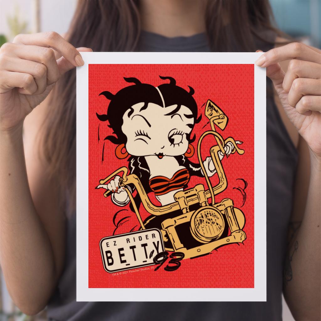 Betty Boop Ez Rider Betty A4 Print-Betty Boop Shop