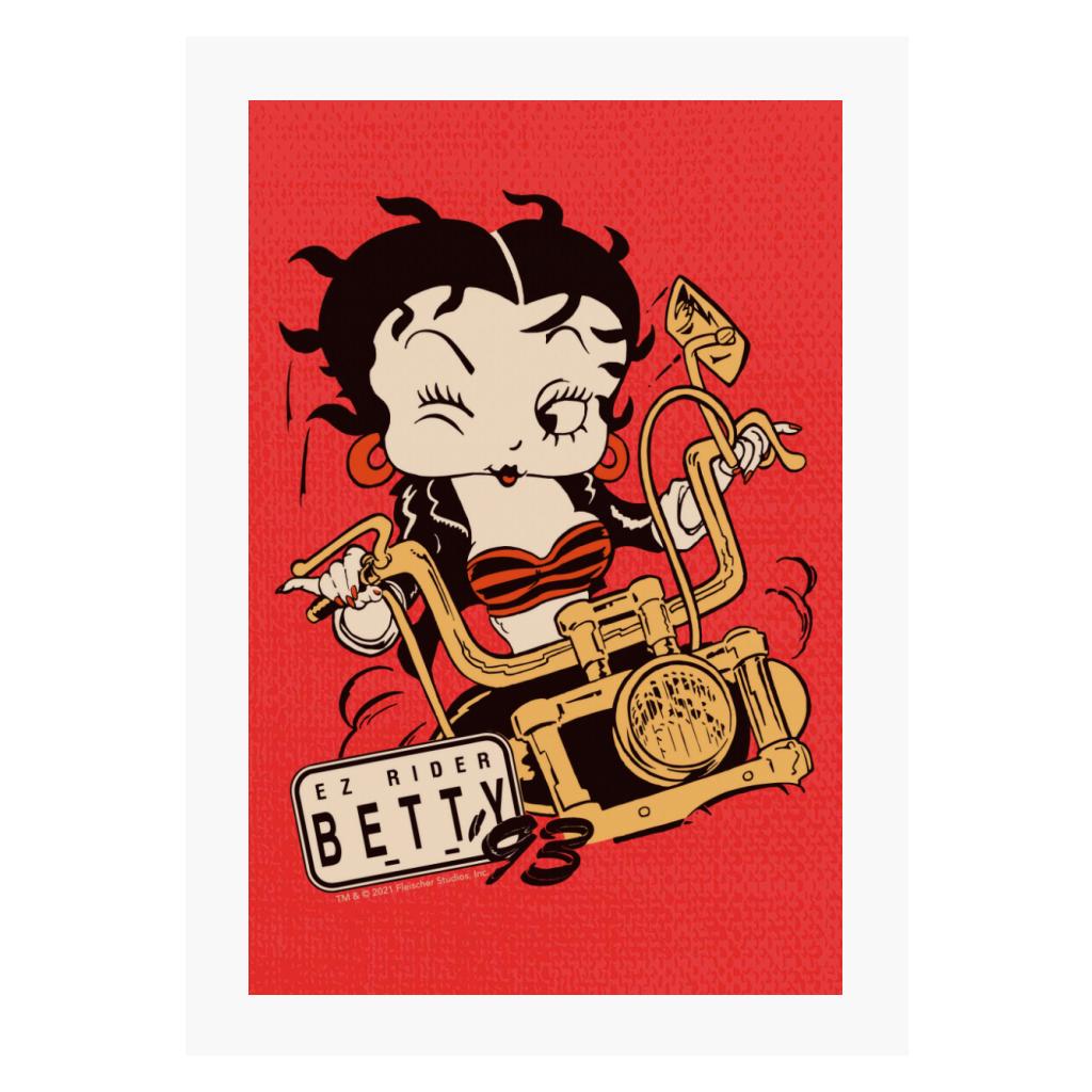 Betty Boop Ez Rider Betty A4 Print-Betty Boop Shop