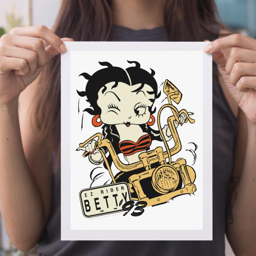 Betty Boop Ez Rider Betty A4 Print-Betty Boop Shop