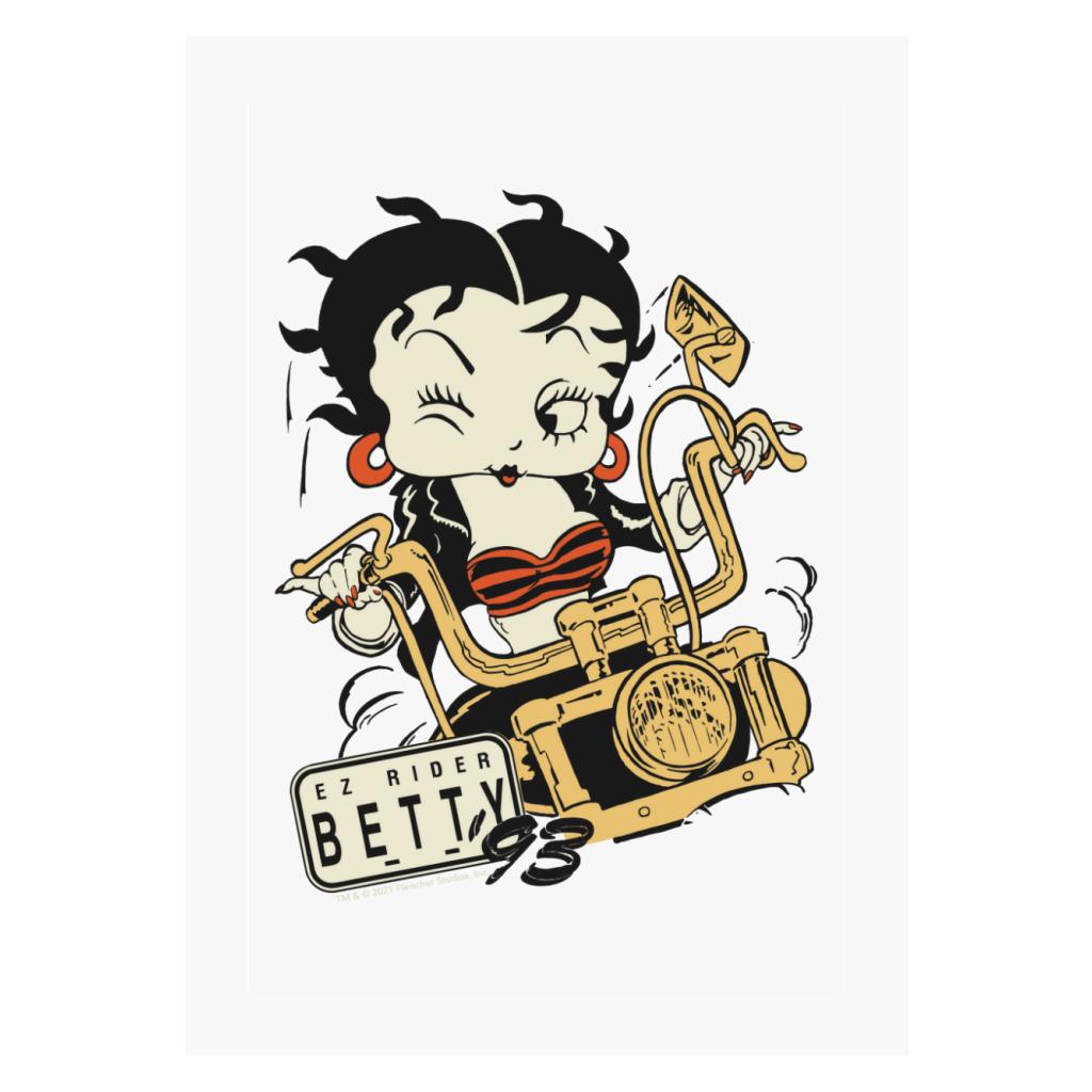 Betty Boop Ez Rider Betty A4 Print-Betty Boop Shop