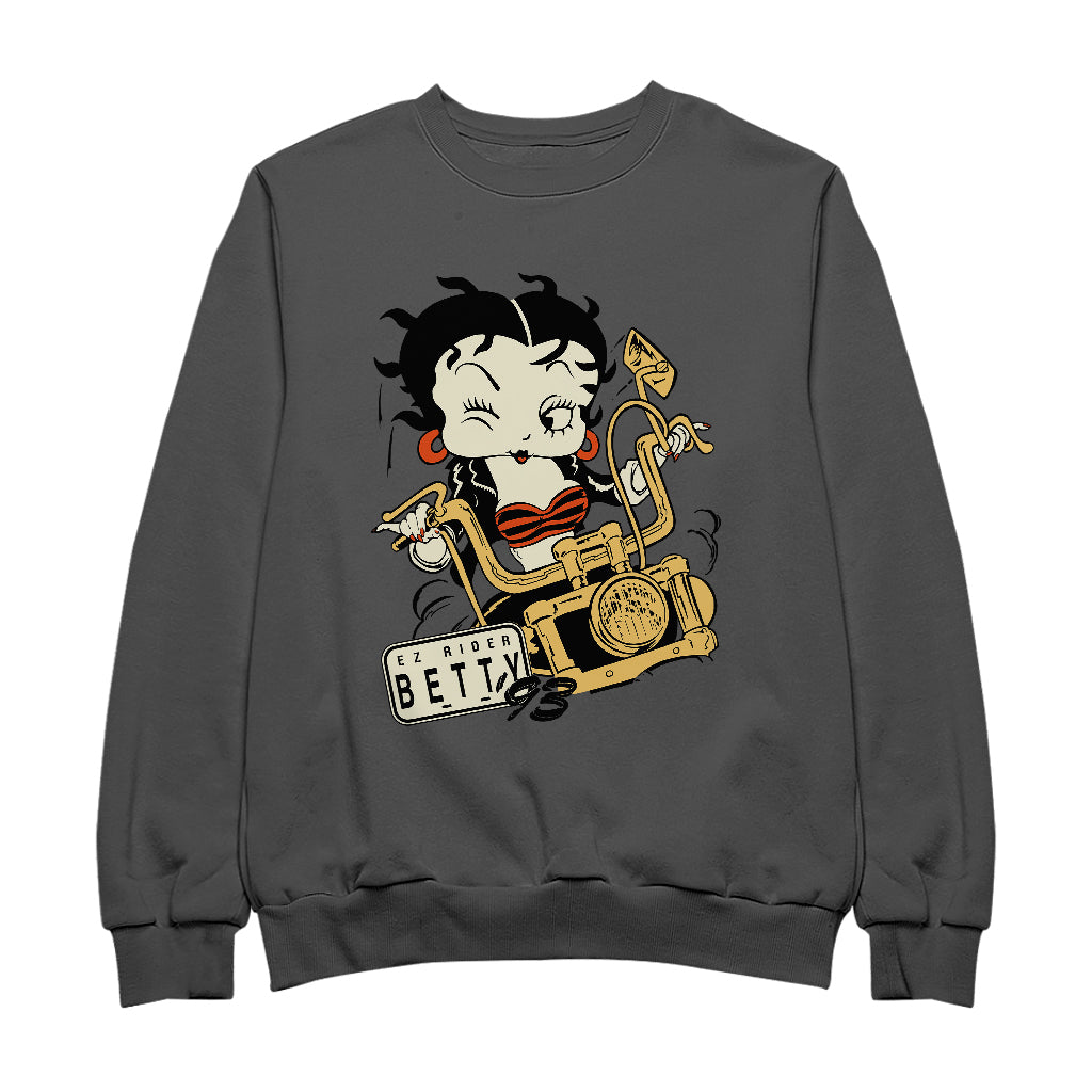 Betty Boop Ez Rider Betty Women's Sweatshirt-Betty Boop Shop