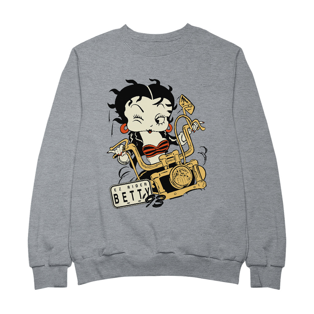 Betty Boop Ez Rider Betty Women's Sweatshirt-Betty Boop Shop