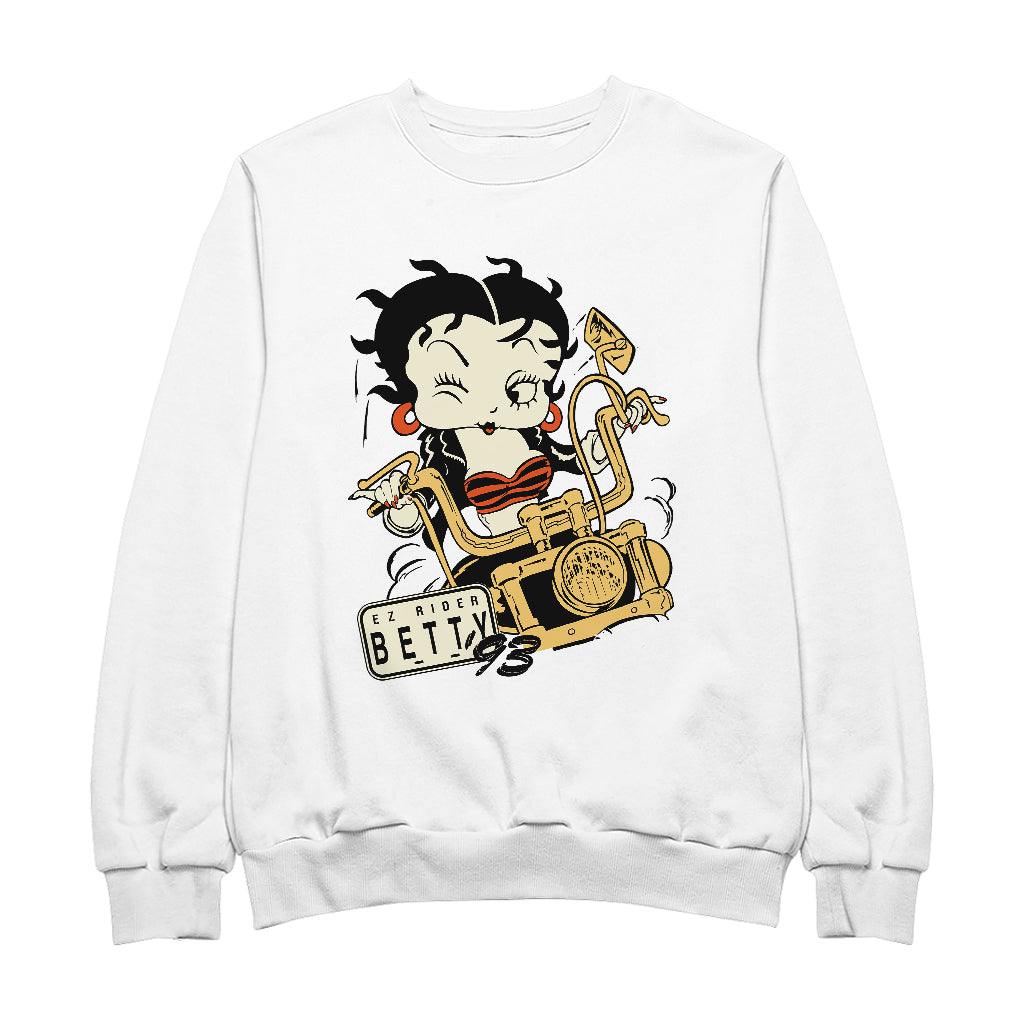 Betty Boop Ez Rider Betty Women's Sweatshirt-Betty Boop Shop