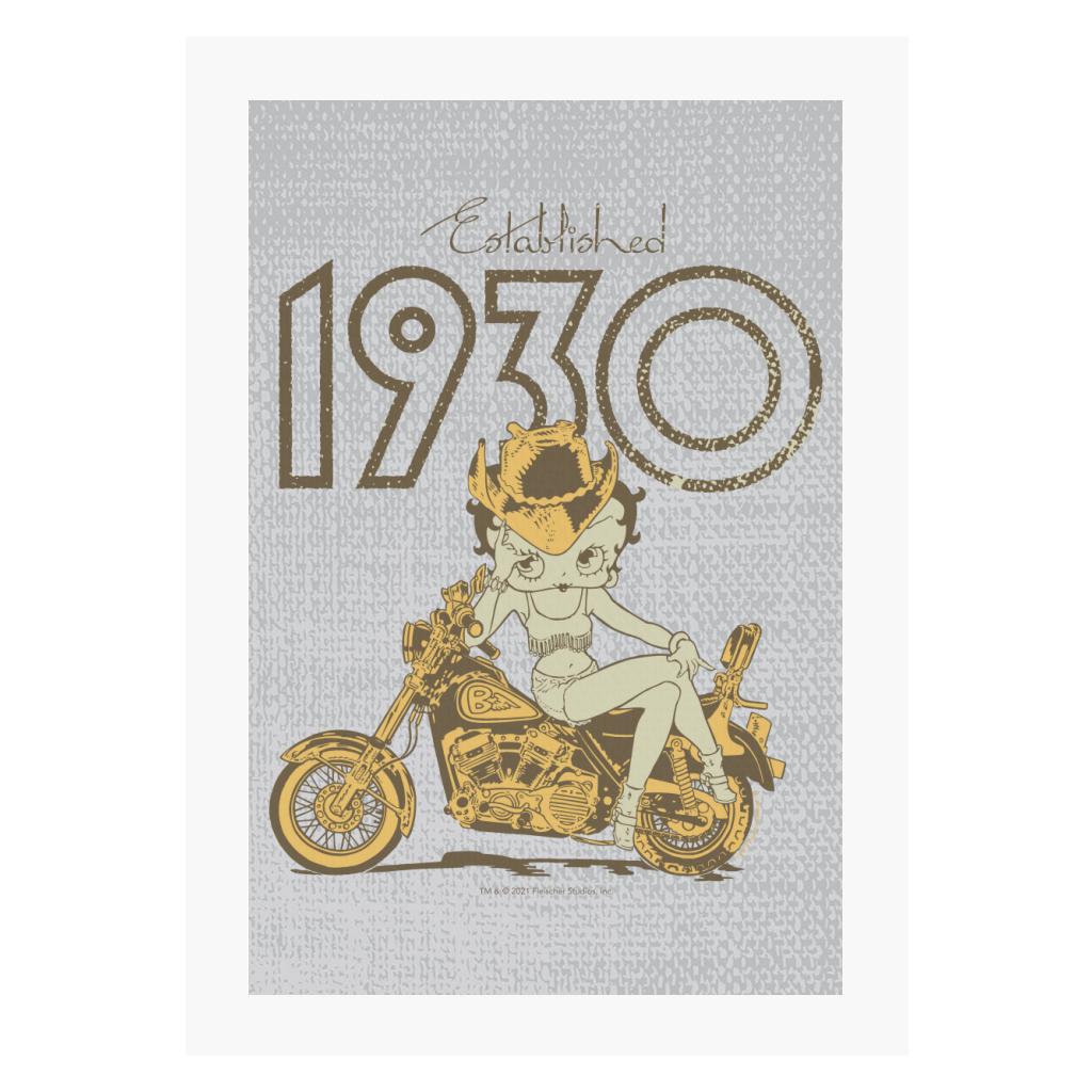 Betty Boop Established 1930 Golden Bike A4 Print-Betty Boop Shop