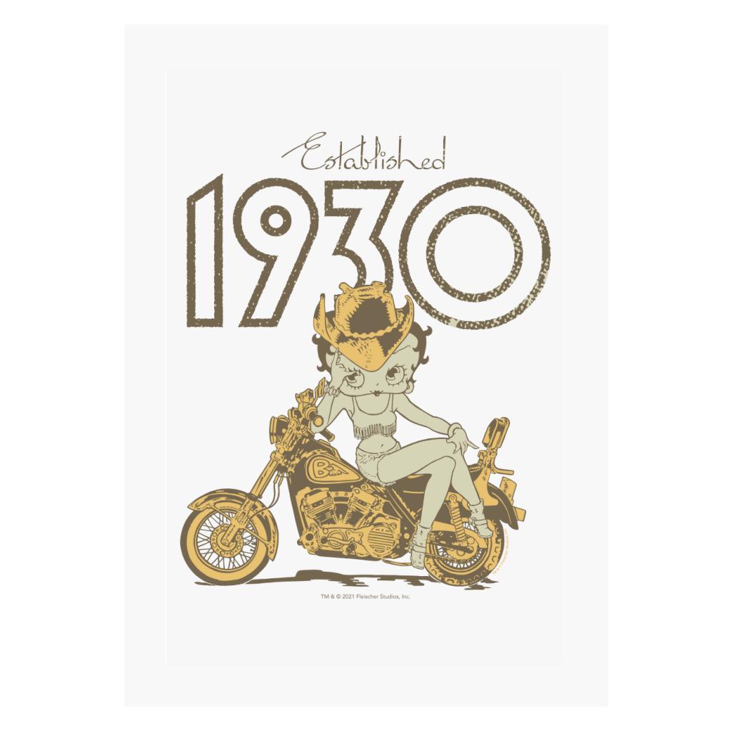 Betty Boop Established 1930 Golden Bike A4 Print-Betty Boop Shop