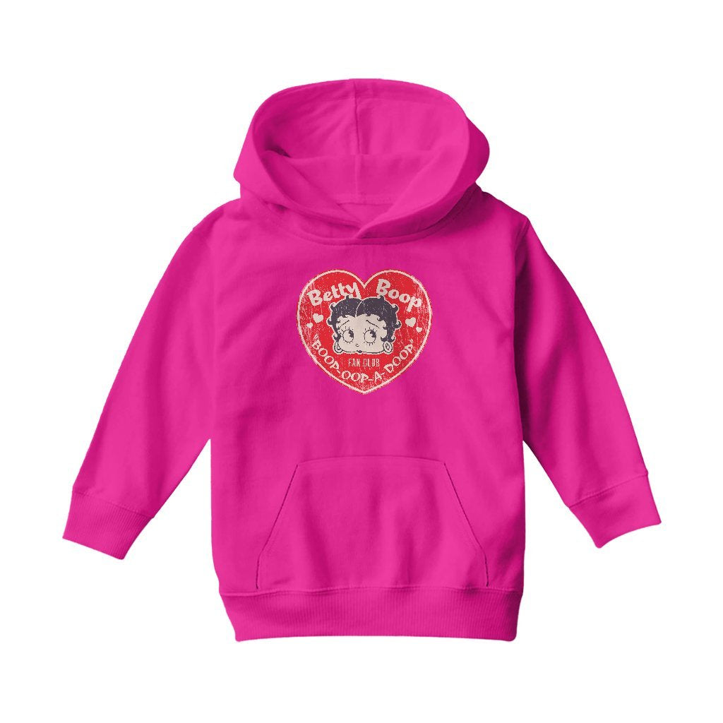 Betty Boop Oop A Doop Love Heart Kids Hooded Sweatshirt-Betty Boop Shop