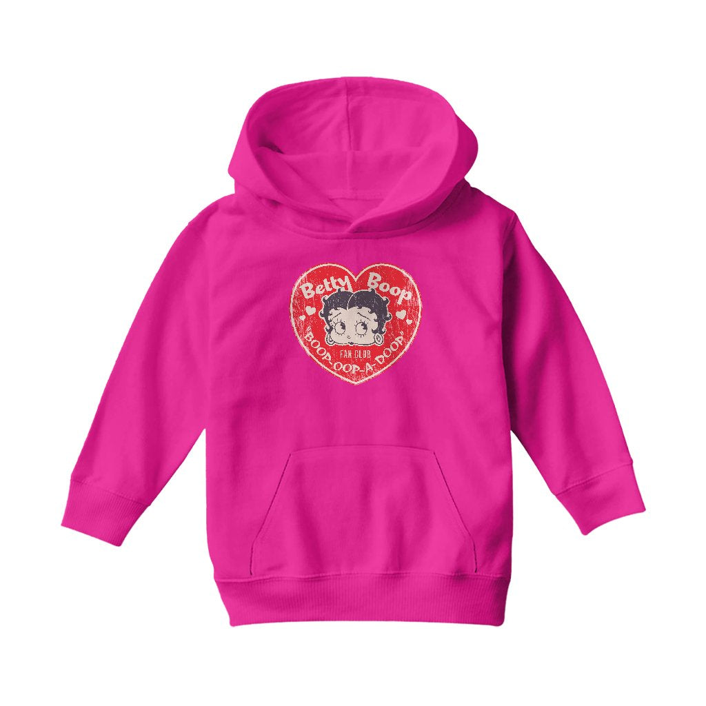 Betty Boop Oop A Doop Love Heart Kids Hooded Sweatshirt-Betty Boop Shop