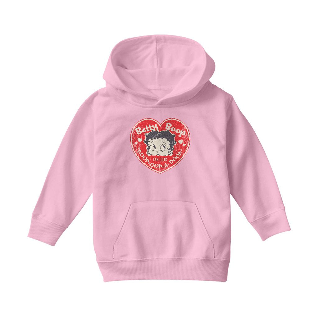 Betty Boop Oop A Doop Love Heart Kids Hooded Sweatshirt-Betty Boop Shop