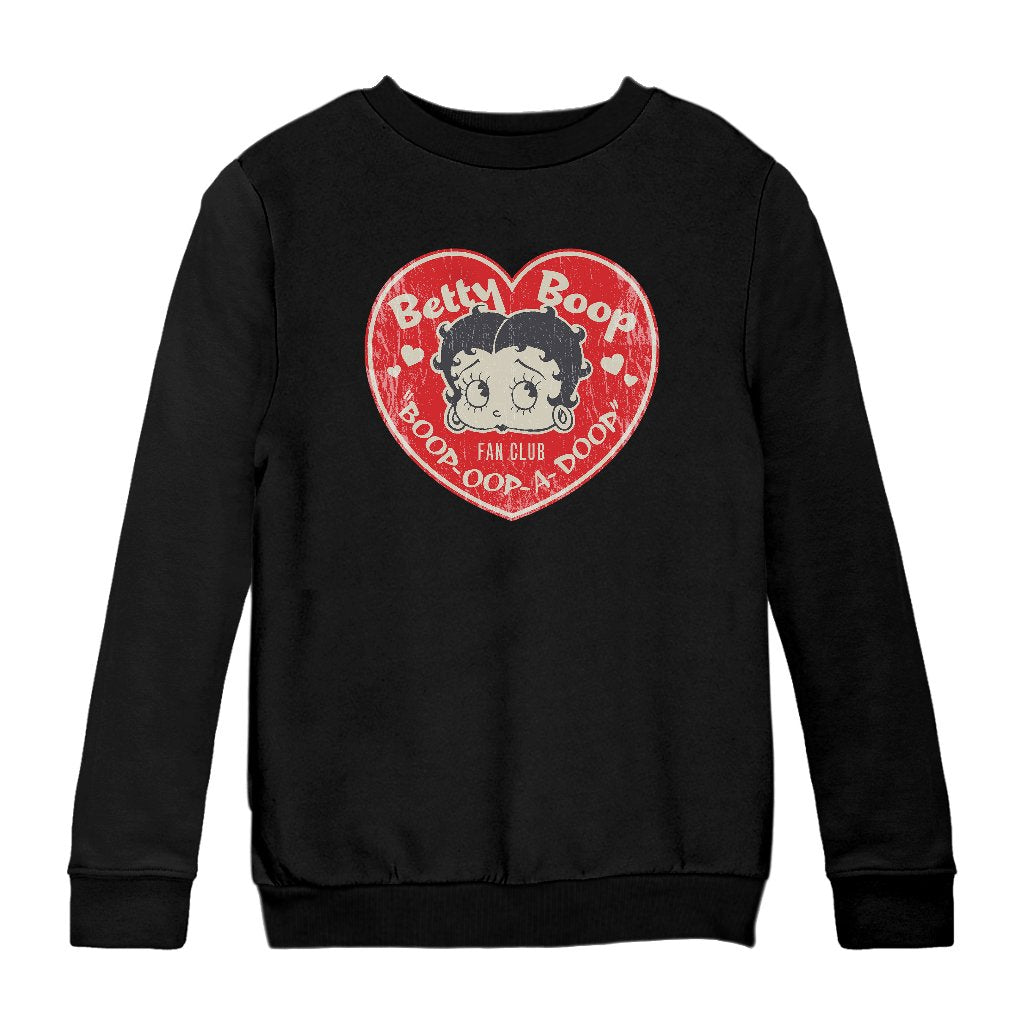 Betty Boop Oop A Doop Love Heart Kids Sweatshirt-Betty Boop Shop