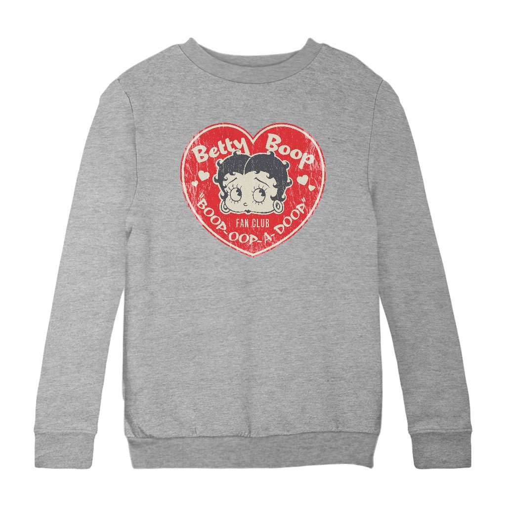 Betty Boop Oop A Doop Love Heart Kids Sweatshirt-Betty Boop Shop