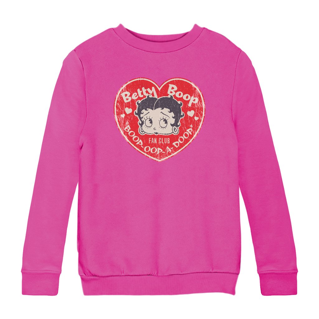 Betty Boop Oop A Doop Love Heart Kids Sweatshirt-Betty Boop Shop