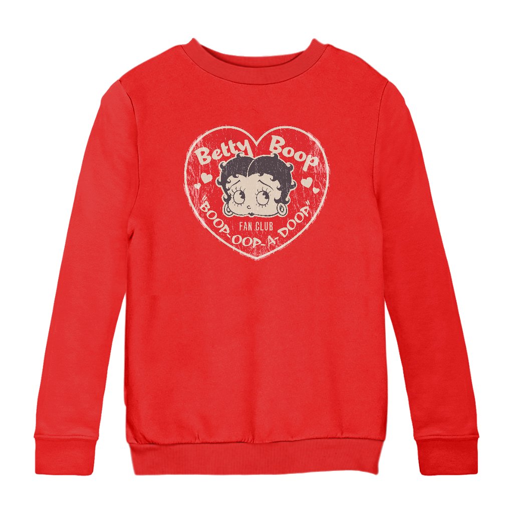 Betty Boop Oop A Doop Love Heart Kids Sweatshirt-Betty Boop Shop