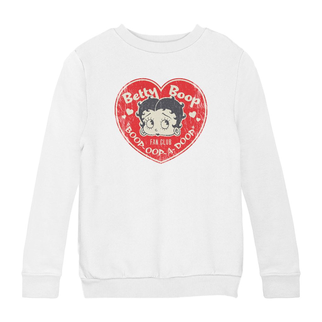 Betty Boop Oop A Doop Love Heart Kids Sweatshirt-Betty Boop Shop