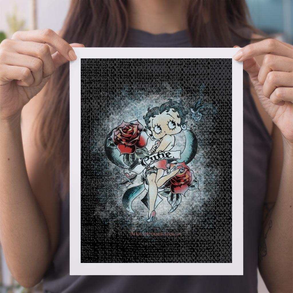 Betty Boop Roses Cutie A4 Print-Betty Boop Shop