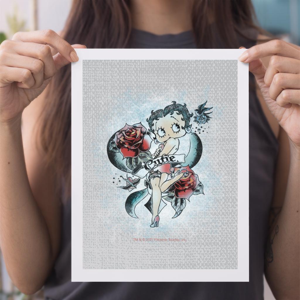 Betty Boop Roses Cutie A4 Print-Betty Boop Shop