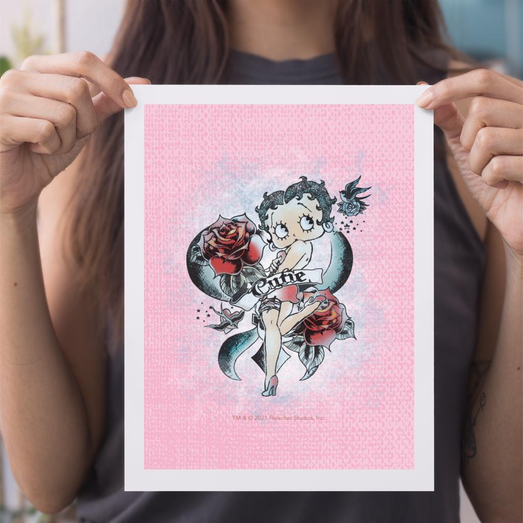 Betty Boop Roses Cutie A4 Print-Betty Boop Shop