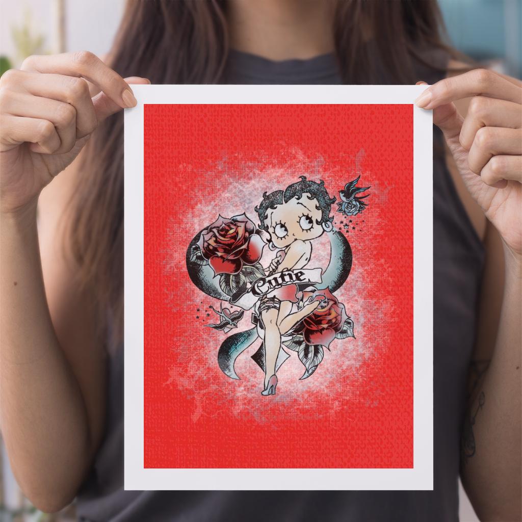Betty Boop Roses Cutie A4 Print-Betty Boop Shop