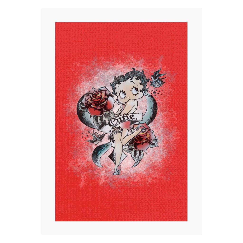 Betty Boop Roses Cutie A4 Print-Betty Boop Shop