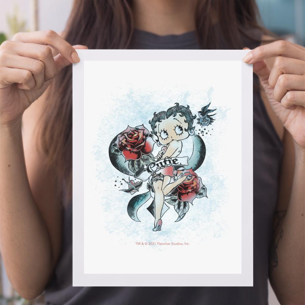 Betty Boop Roses Cutie A4 Print-Betty Boop Shop