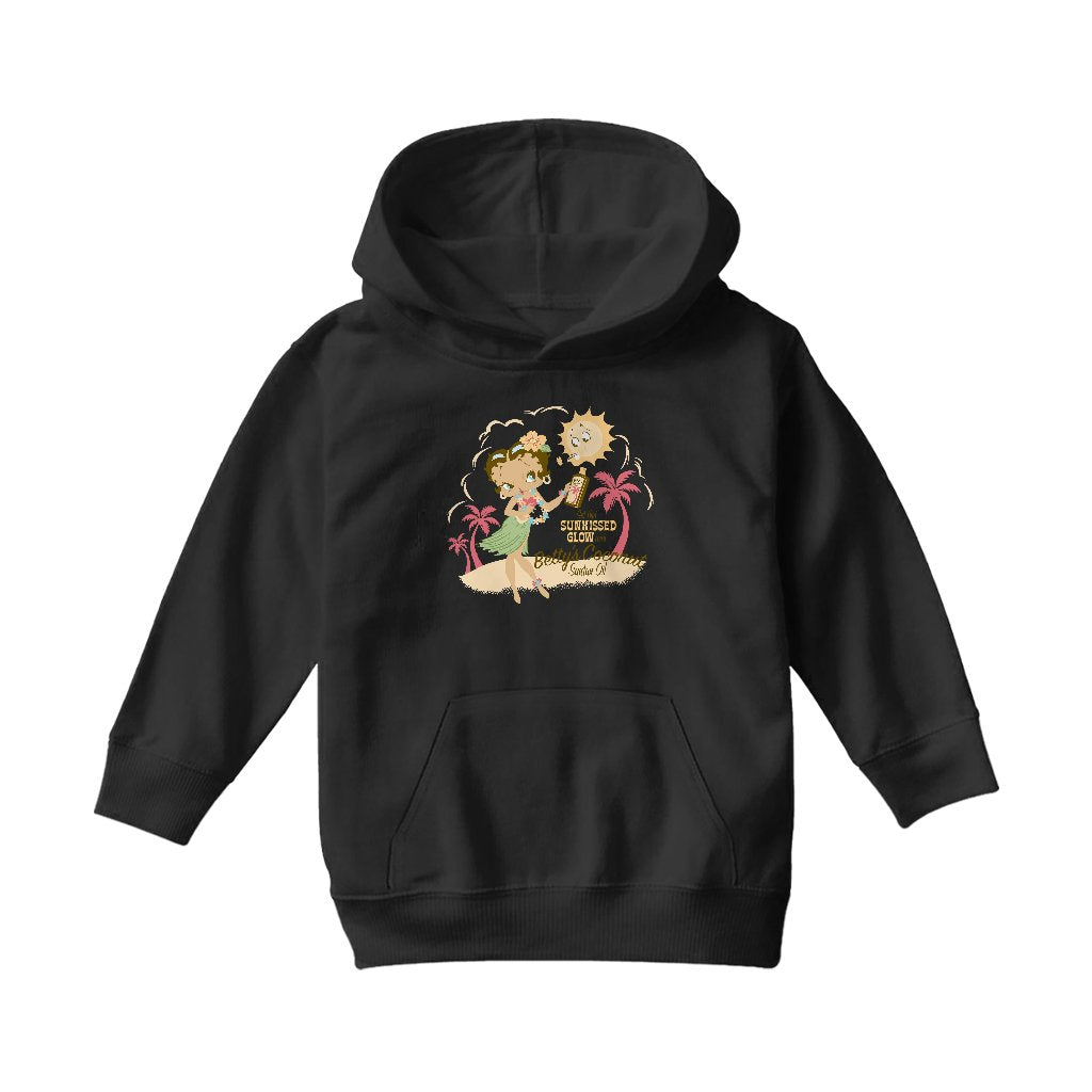 Betty Boop Bettys Coconut Suntan Oil Kids Hooded Sweatshirt-Betty Boop Shop
