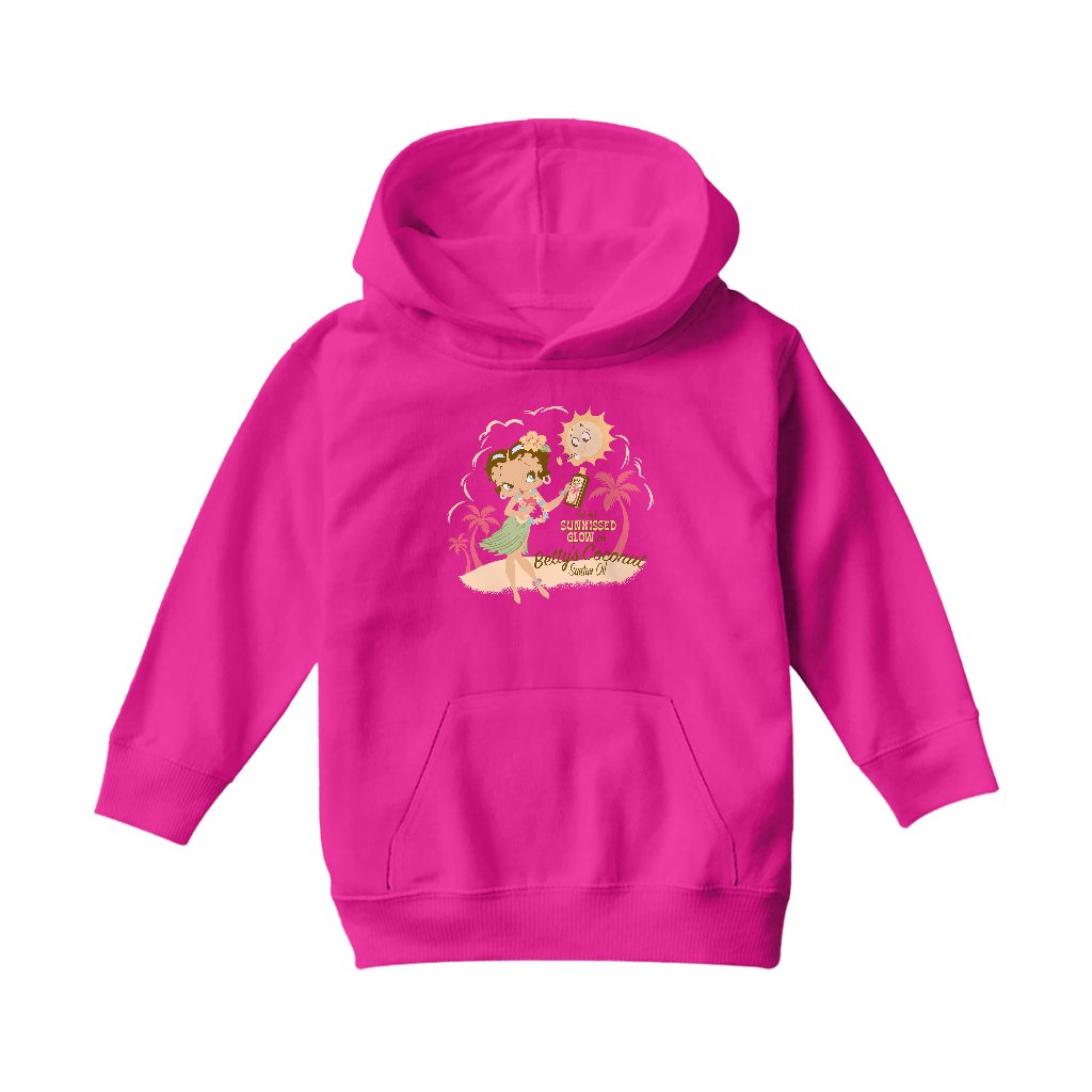 Betty Boop Bettys Coconut Suntan Oil Kids Hooded Sweatshirt-Betty Boop Shop