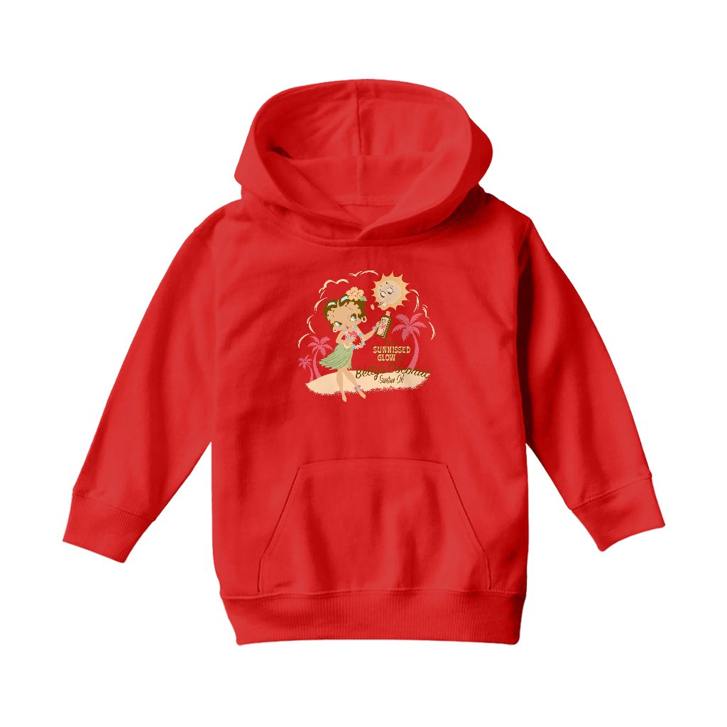 Betty Boop Bettys Coconut Suntan Oil Kids Hooded Sweatshirt-Betty Boop Shop