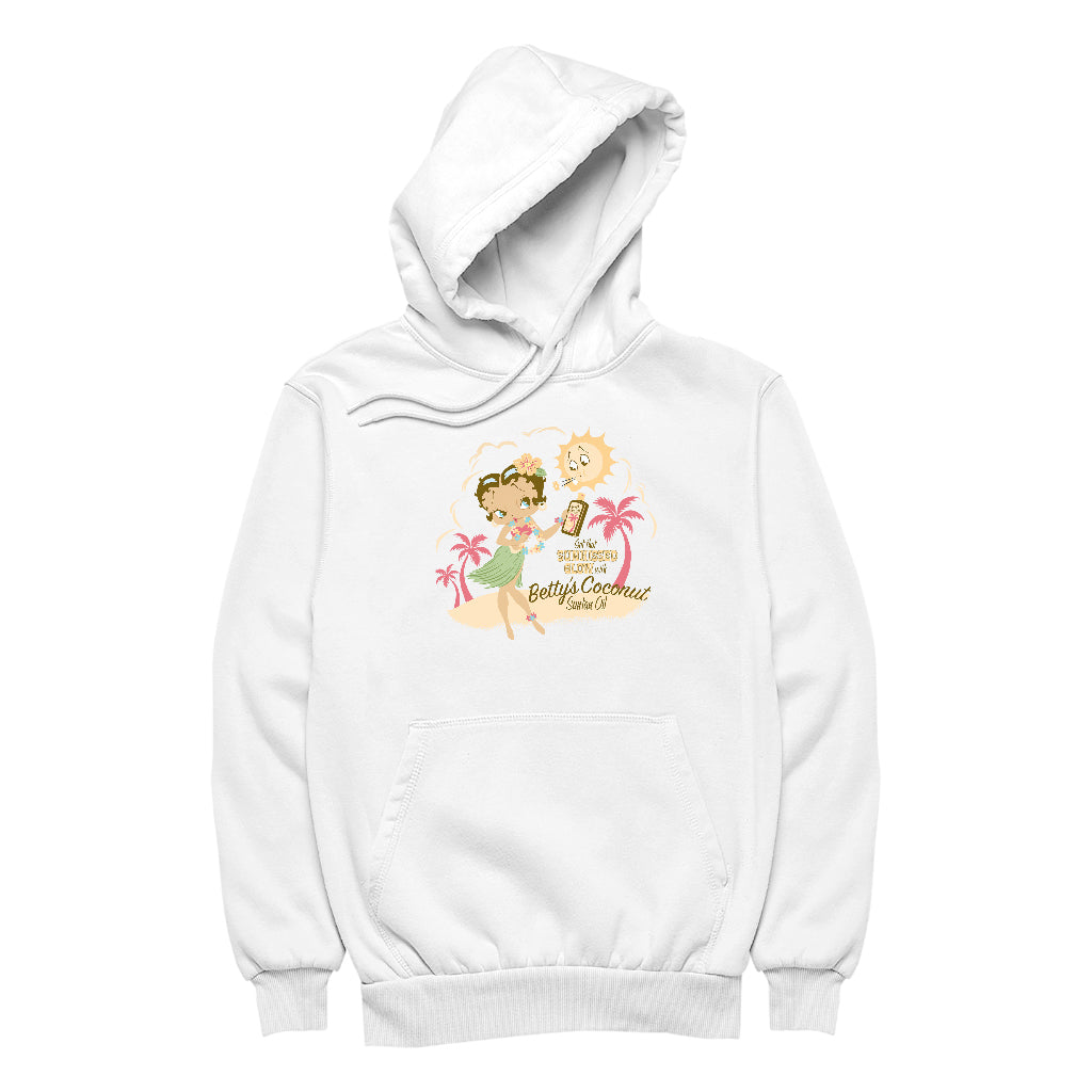Betty Boop Bettys Coconut Suntan Oil Men's Hooded Sweatshirt-Betty Boop Shop