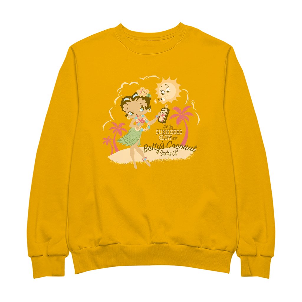Betty Boop Bettys Coconut Suntan Oil Men's Sweatshirt-Betty Boop Shop