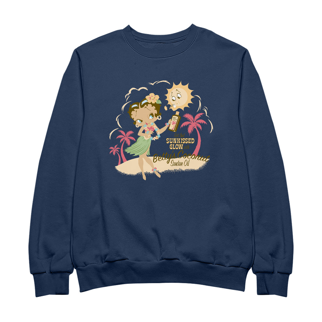 Betty Boop Bettys Coconut Suntan Oil Men's Sweatshirt-Betty Boop Shop
