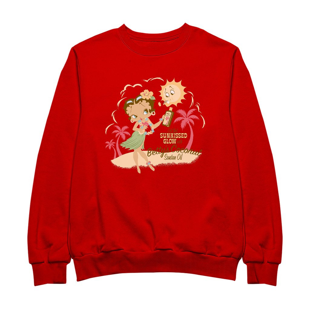 Betty Boop Bettys Coconut Suntan Oil Men's Sweatshirt-Betty Boop Shop