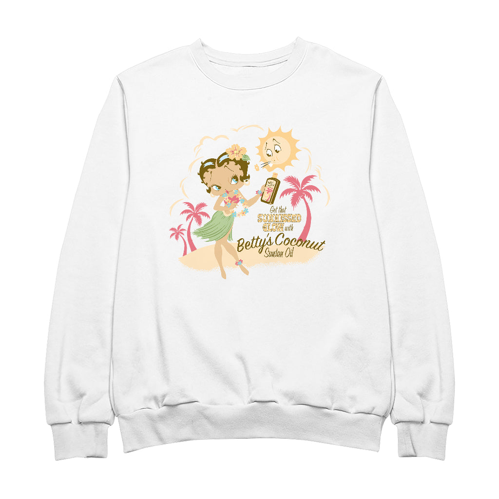 Betty Boop Bettys Coconut Suntan Oil Men's Sweatshirt-Betty Boop Shop