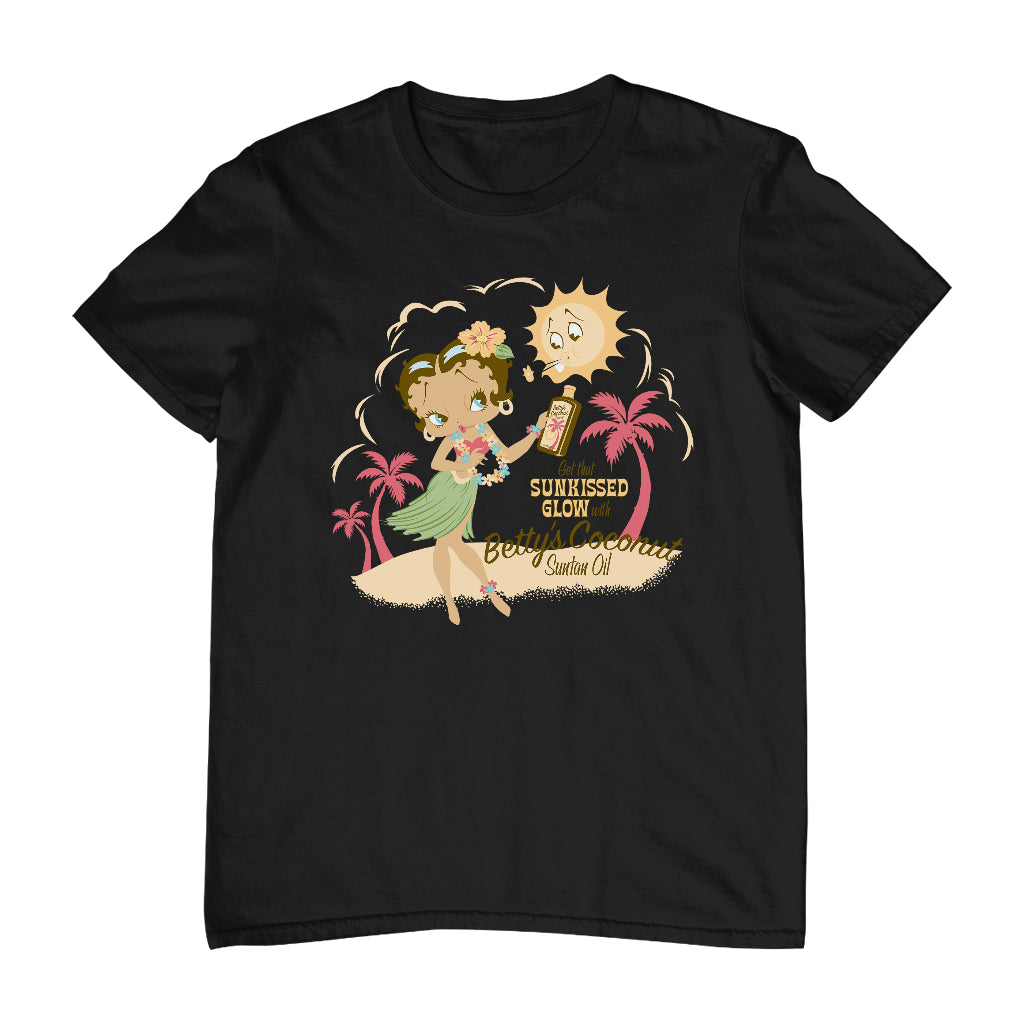 Betty Boop Bettys Coconut Suntan Oil Men's T-Shirt-Betty Boop Shop