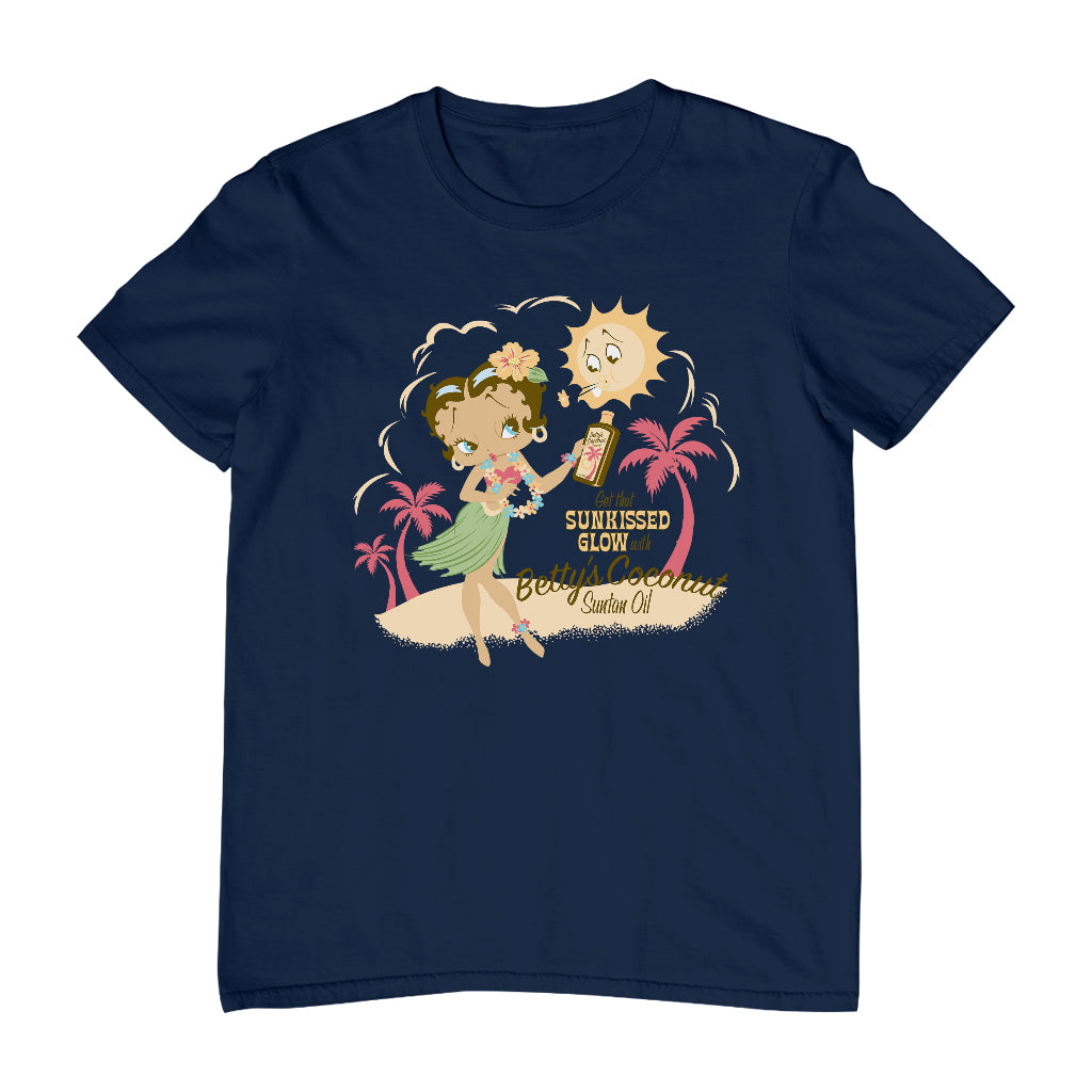 Betty Boop Bettys Coconut Suntan Oil Men's T-Shirt-Betty Boop Shop