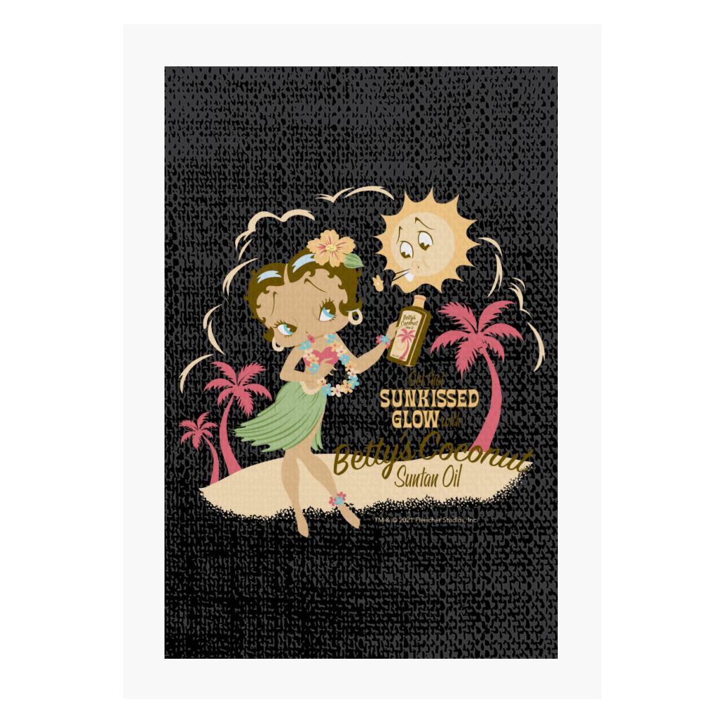Betty Boop Bettys Coconut Suntan Oil A4 Print-Betty Boop Shop