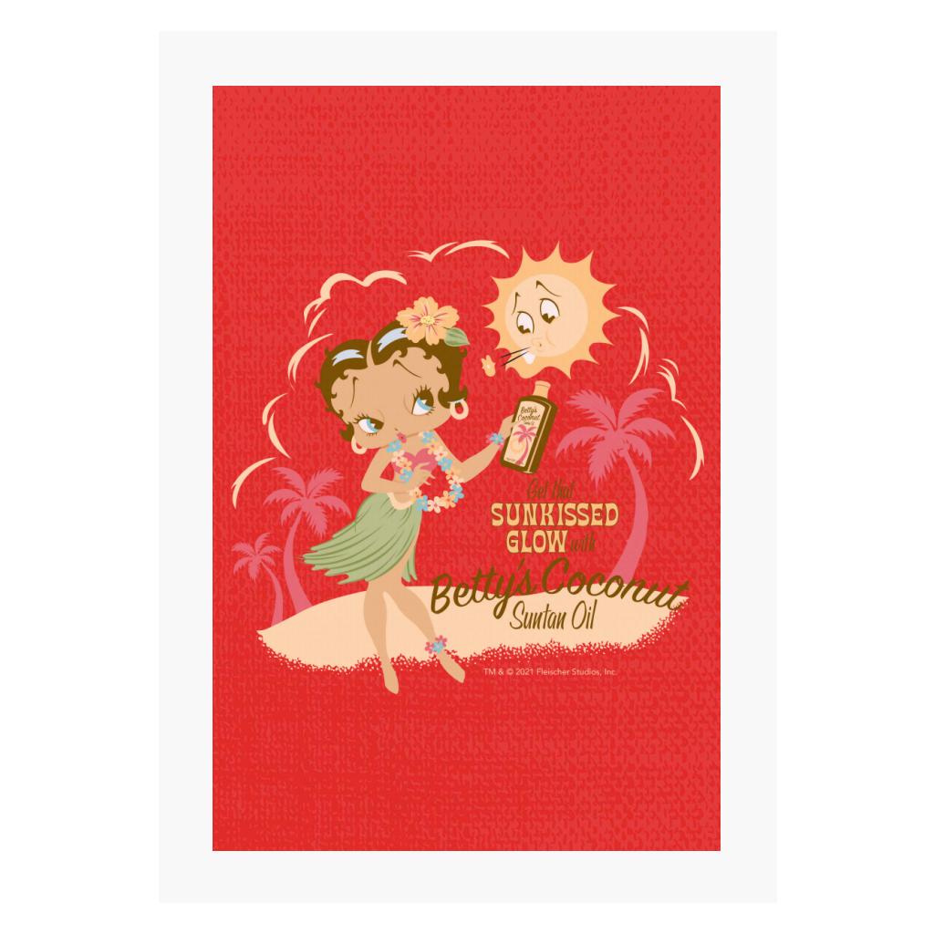 Betty Boop Bettys Coconut Suntan Oil A4 Print-Betty Boop Shop