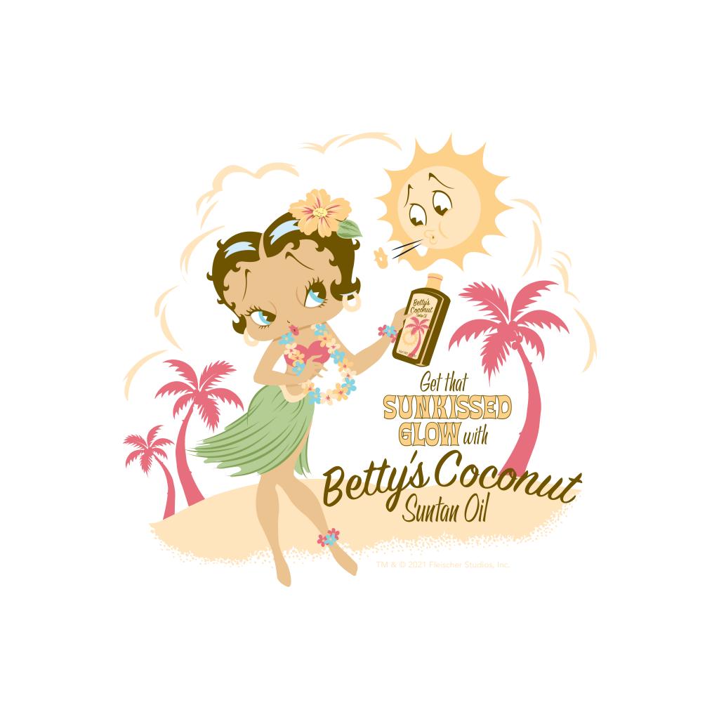 Betty Boop Bettys Coconut Suntan Oil A4 Print-Betty Boop Shop