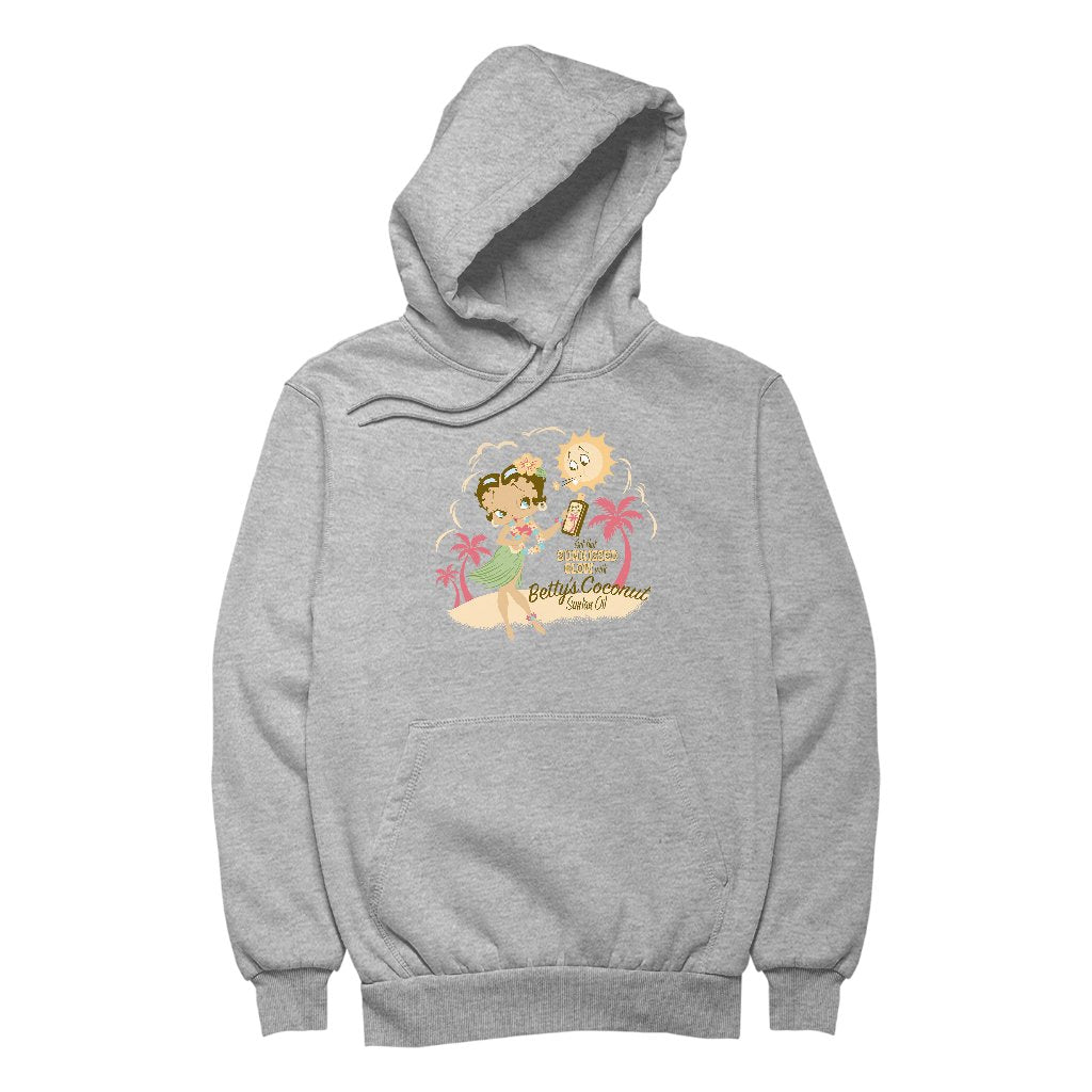 Betty Boop Bettys Coconut Suntan Oil Women's Hooded Sweatshirt-Betty Boop Shop