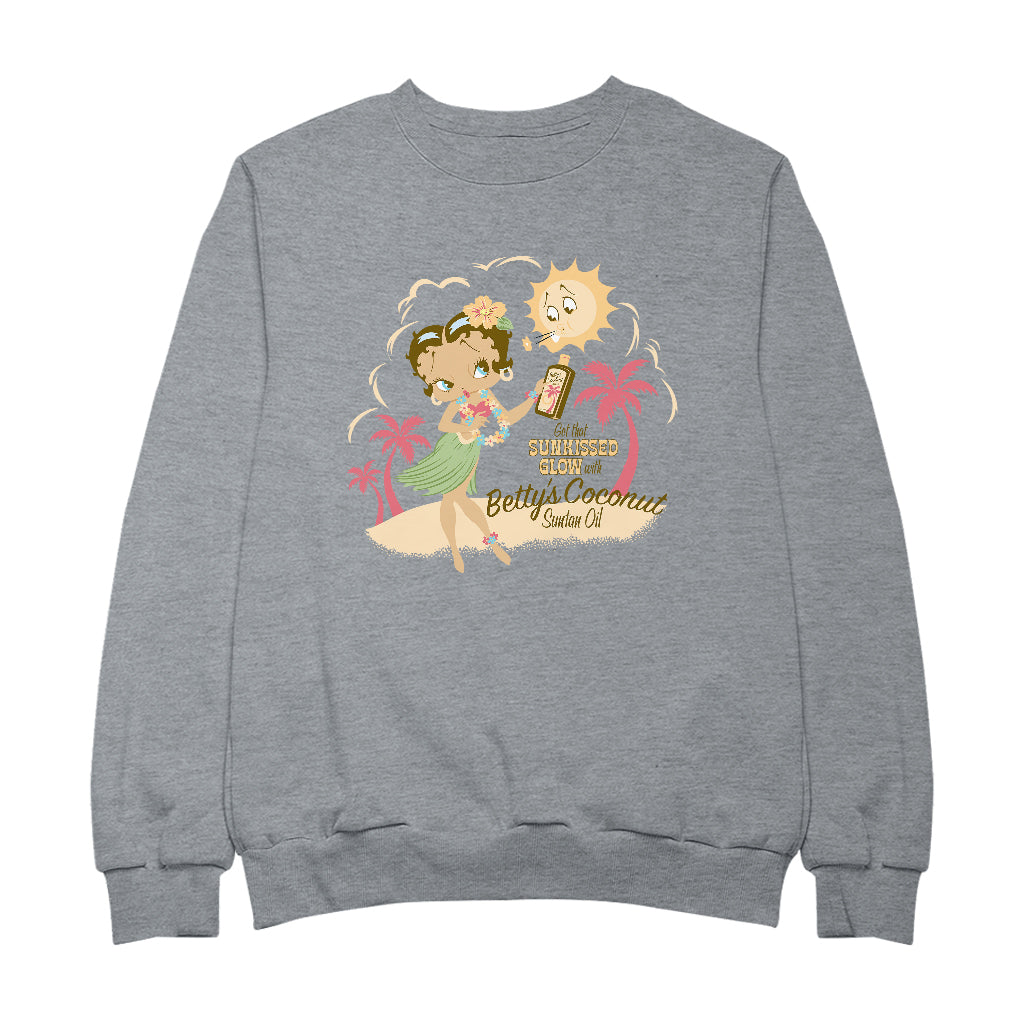 Betty Boop Bettys Coconut Suntan Oil Women's Sweatshirt-Betty Boop Shop