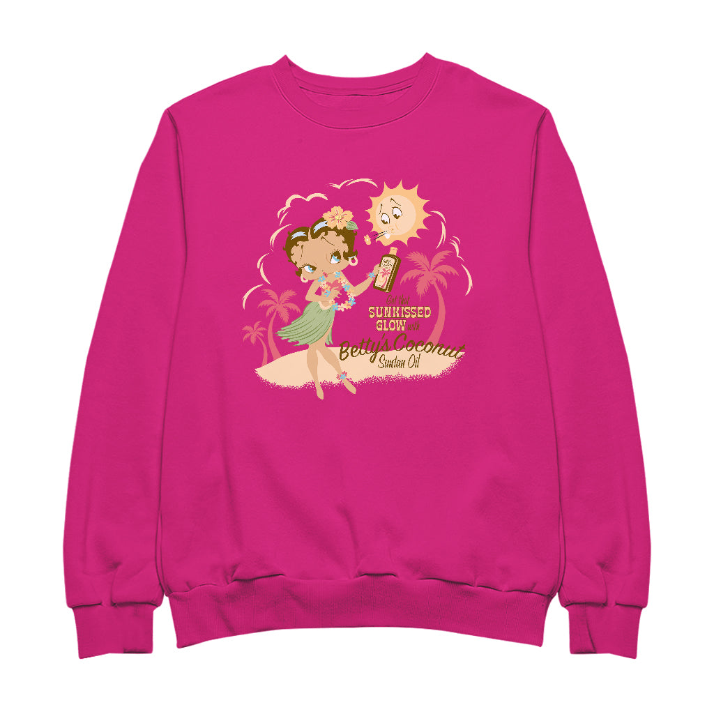 Betty Boop Bettys Coconut Suntan Oil Women's Sweatshirt-Betty Boop Shop