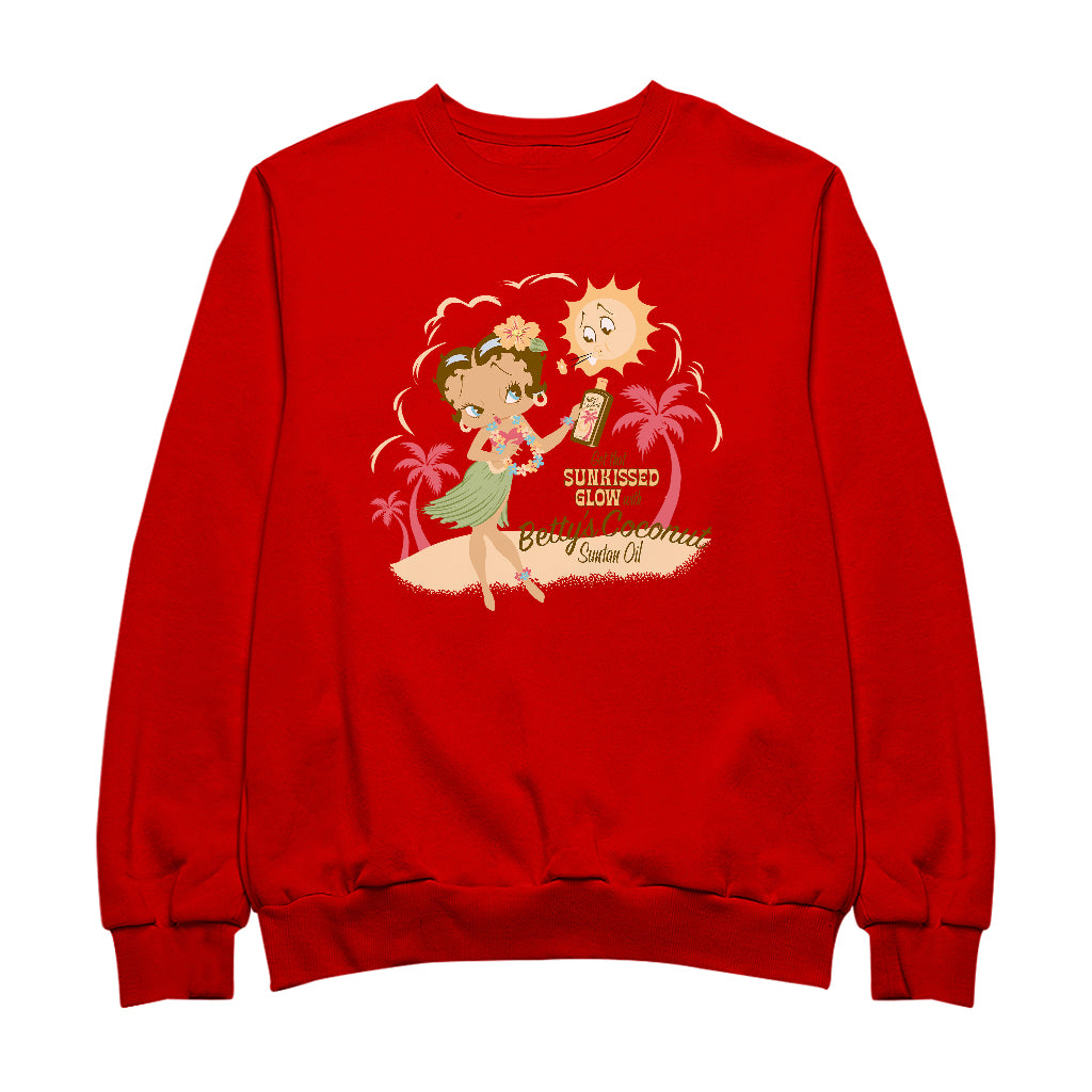 Betty Boop Bettys Coconut Suntan Oil Women's Sweatshirt-Betty Boop Shop