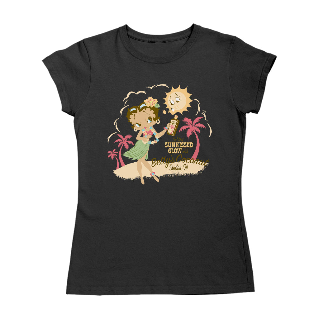Betty Boop Bettys Coconut Suntan Oil Women's T-Shirt-Betty Boop Shop