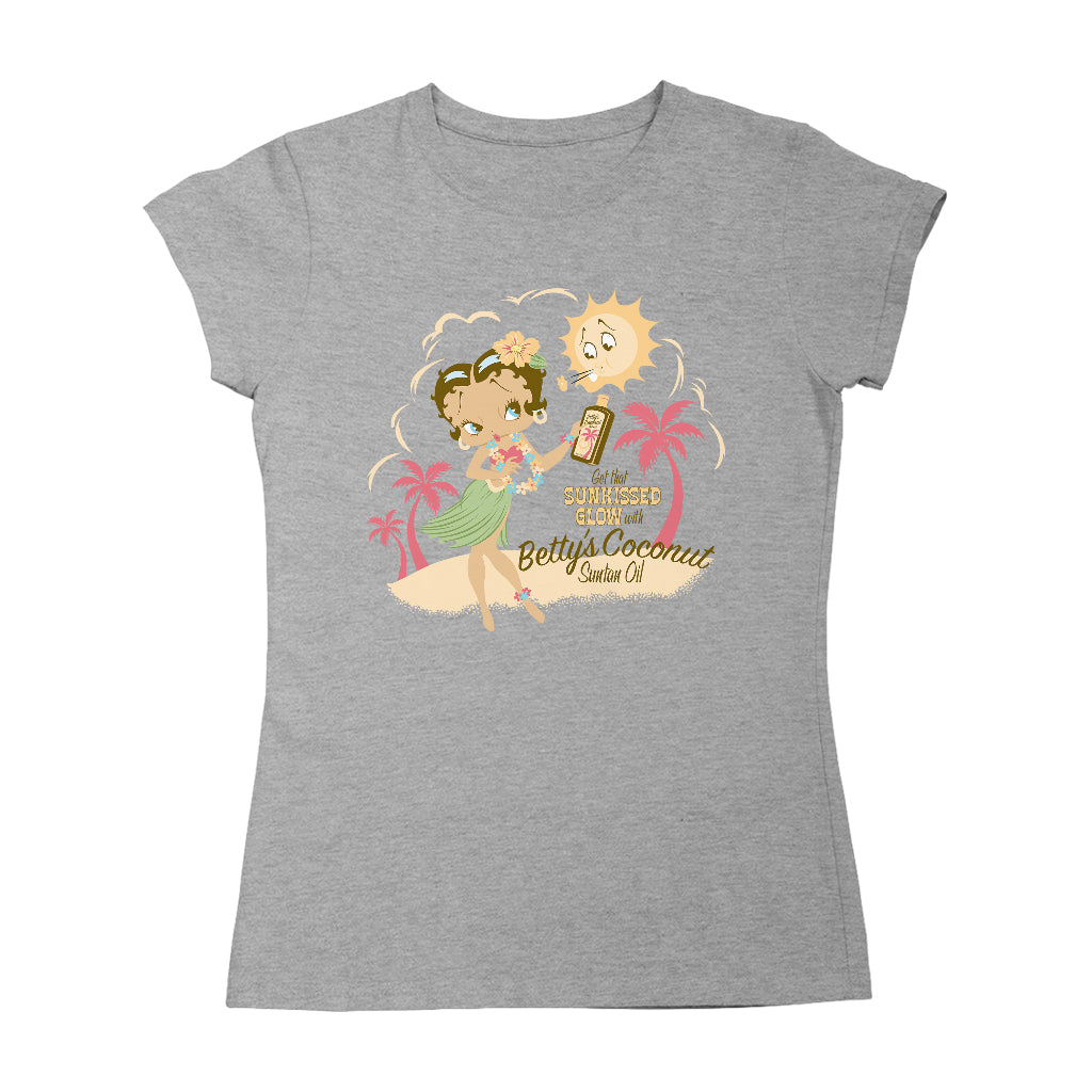 Betty Boop Bettys Coconut Suntan Oil Women's T-Shirt-Betty Boop Shop