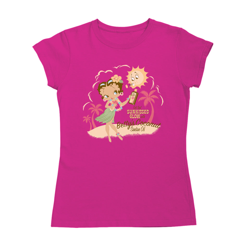 Betty Boop Bettys Coconut Suntan Oil Women's T-Shirt-Betty Boop Shop