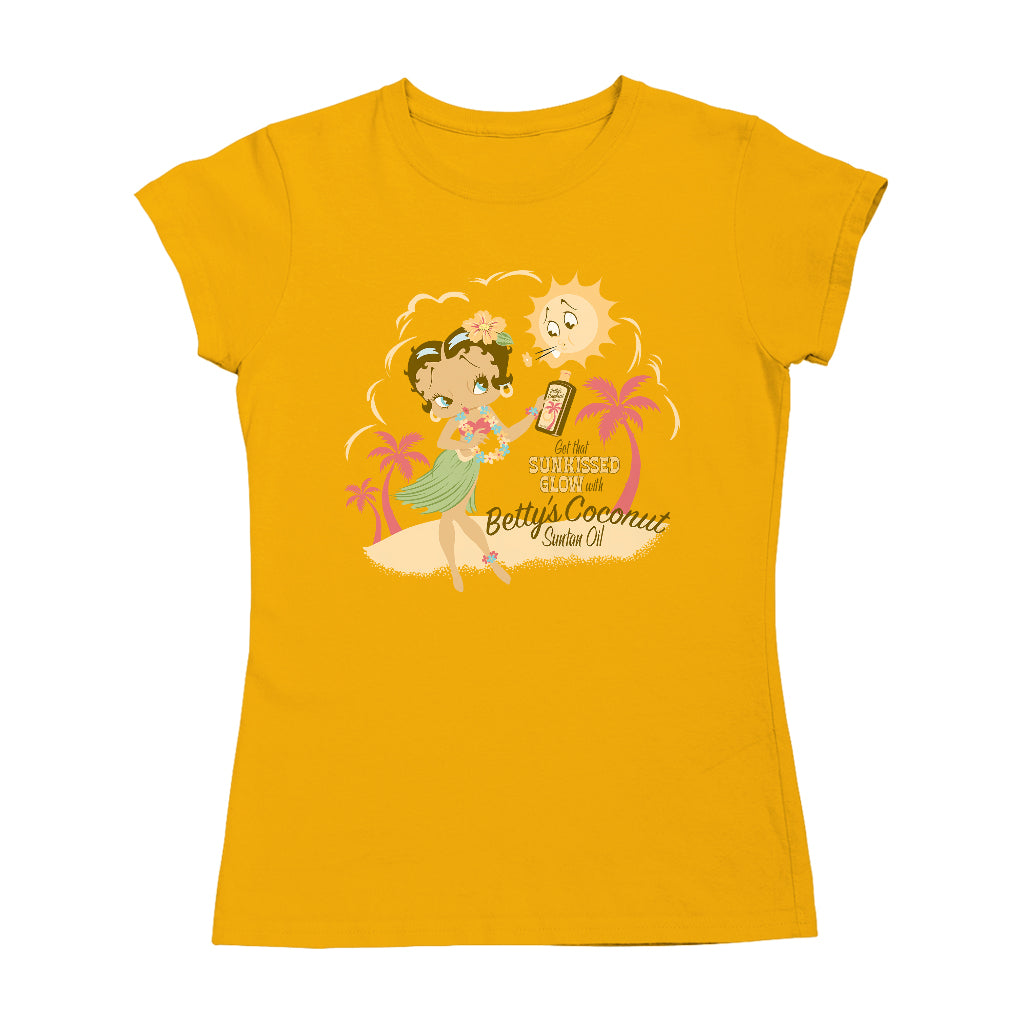 Betty Boop Bettys Coconut Suntan Oil Women's T-Shirt-Betty Boop Shop