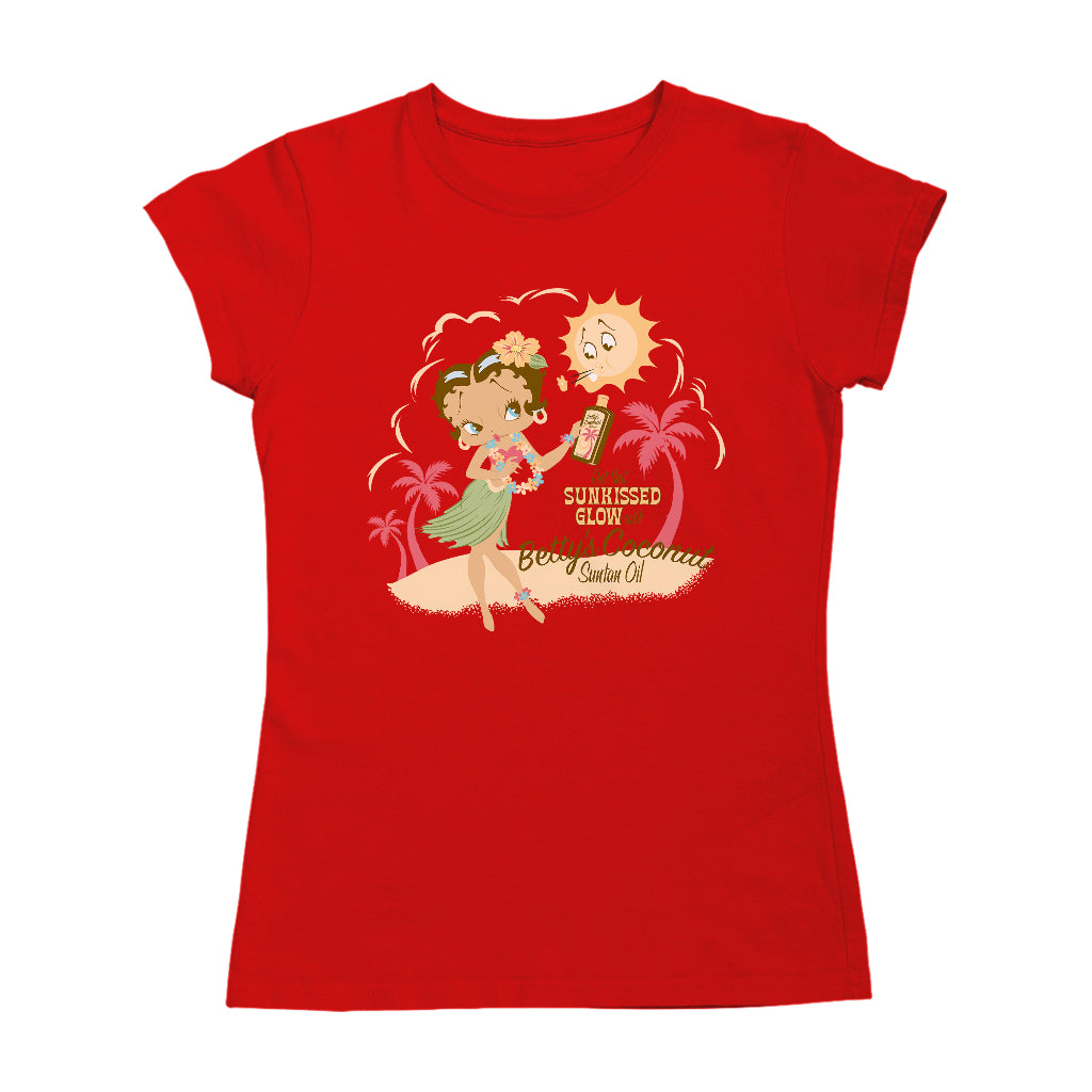 Betty Boop Bettys Coconut Suntan Oil Women's T-Shirt-Betty Boop Shop