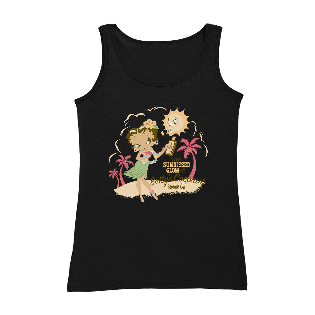 Betty Boop Bettys Coconut Suntan Oil Women's Vest-Betty Boop Shop